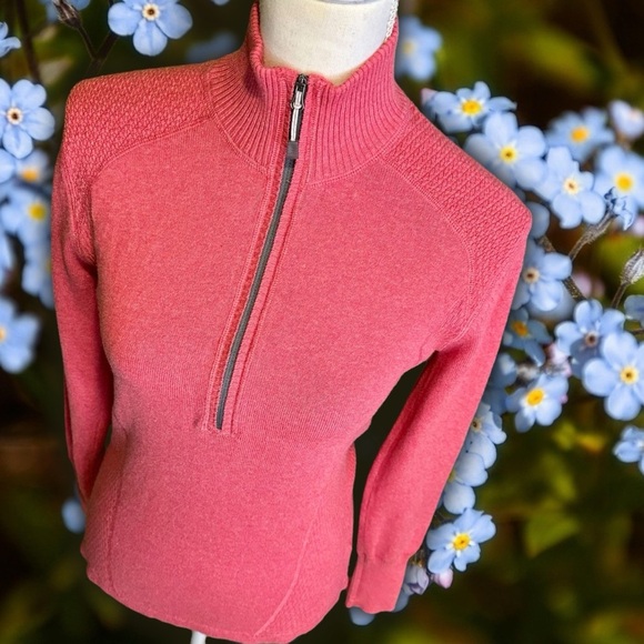 NWT Eddie Bauer ‘1/2 Zip Pullover’ in “Punch Pink / Castle Rock” Size Medium - Picture 15 of 15